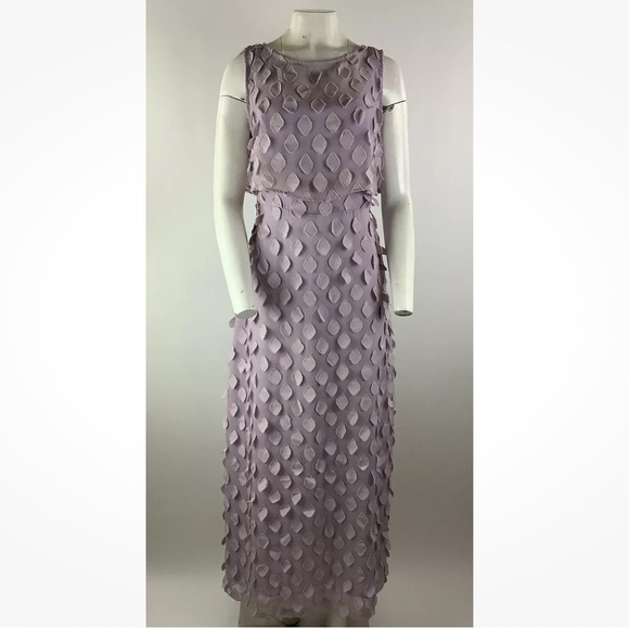 Anthropologie Dresses & Skirts - Anthropologie Eva Franco Sz 8 Maxi Chiffon Dress With Appliques Purple